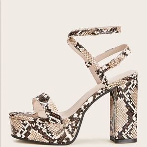 Chunky Snakeskin Heels